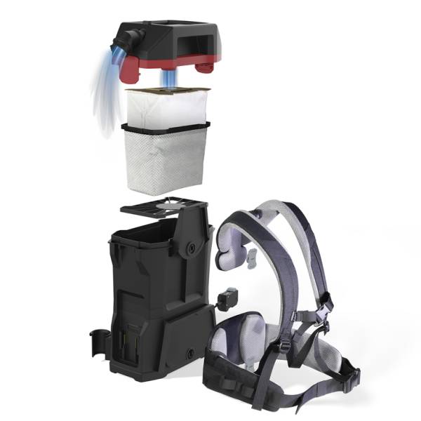 Aspirateur poussières professionnel dorsal à Batterie Lithium BOOSTIX à Aubagne