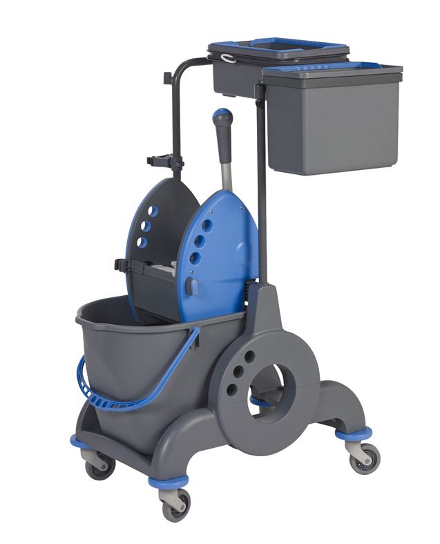 Chariot de Lavage Seau 15 L avec Presse et Bac pour rangement de Produits